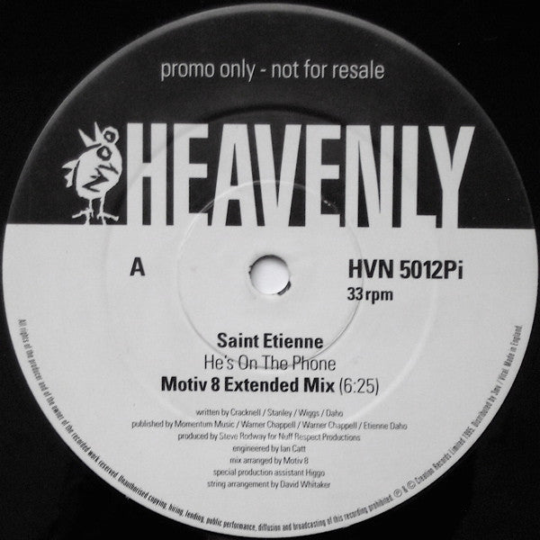 Saint Etienne : He's On The Phone (12", Single, Promo)