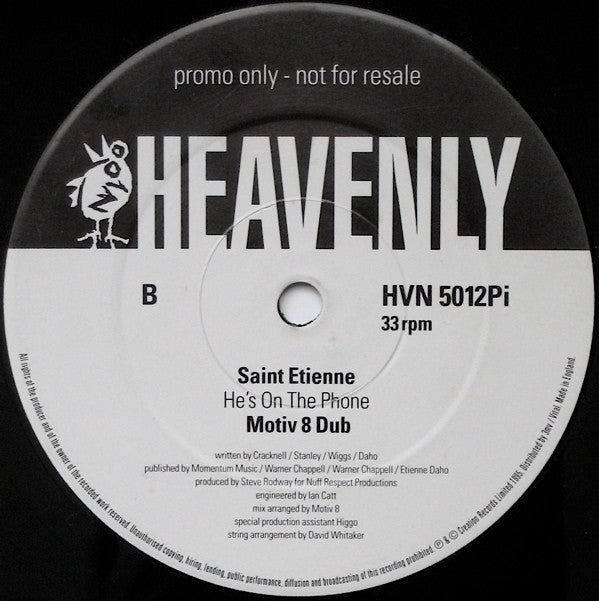 Saint Etienne : He's On The Phone (12", Single, Promo)