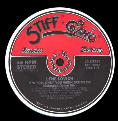 Lene Lovich : It's You, Only You (Mein Schmerz) (12")