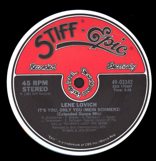 Lene Lovich : It's You, Only You (Mein Schmerz) (12")