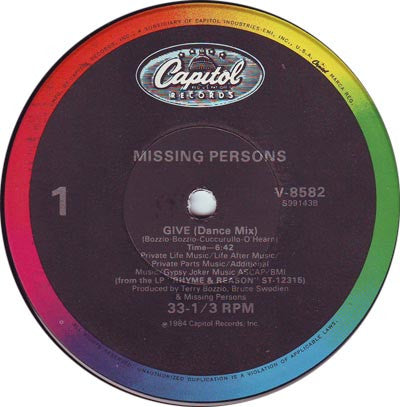 Missing Persons : Give (12", Single)