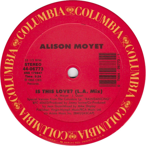 Alison Moyet : Is This Love? (12", Single)