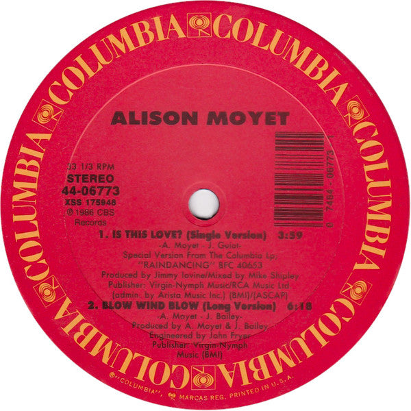 Alison Moyet : Is This Love? (12", Single)