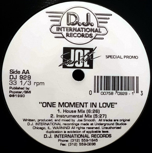 Joe Smooth : I'm Not Givin' Up / One Moment In Love (12", Promo)