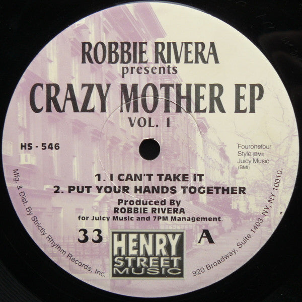 Robbie Rivera : Crazy Mother EP Vol. 1 (12", EP)