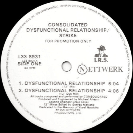 Consolidated : Dysfunctional Relationship / Strike (12", EP, Promo)