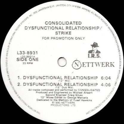 Consolidated : Dysfunctional Relationship / Strike (12", EP, Promo)