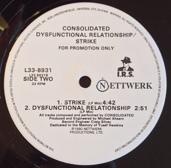 Consolidated : Dysfunctional Relationship / Strike (12", EP, Promo)