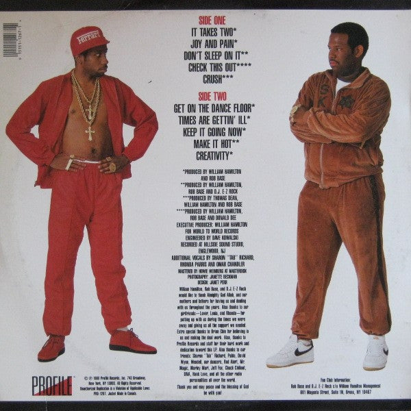 Rob Base & D.J. E-Z Rock* : It Takes Two (LP, Album)