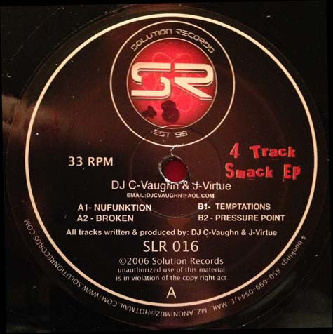 DJ C-Vaughn & J-Virtue : 4 Track Smack EP (12")