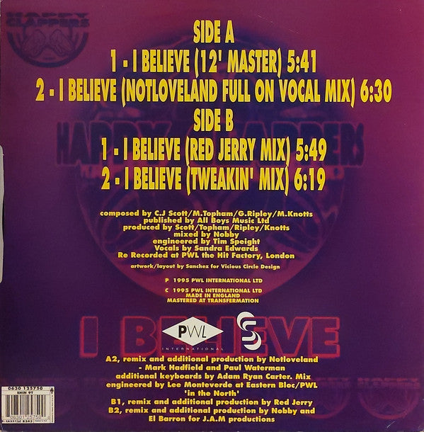 Happy Clappers : I Believe (12", Single, RE)