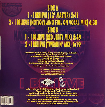 Happy Clappers : I Believe (12", Single, RE)