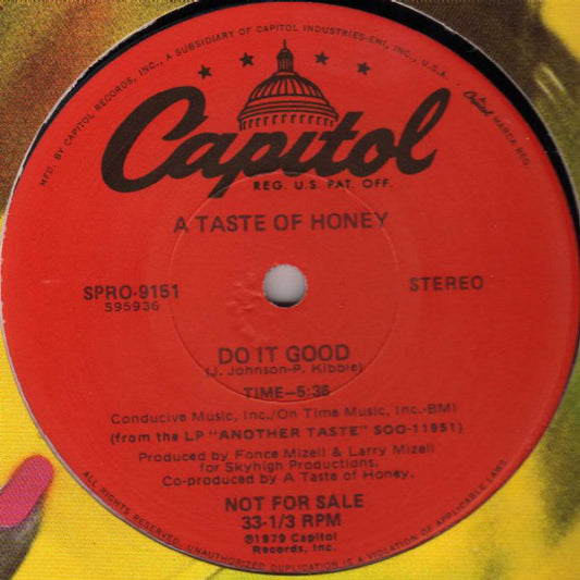 A Taste Of Honey : Do It Good (12", Promo)