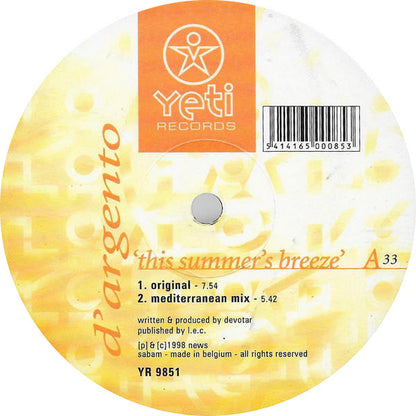 D'Argento : This Summer's Breeze (12")