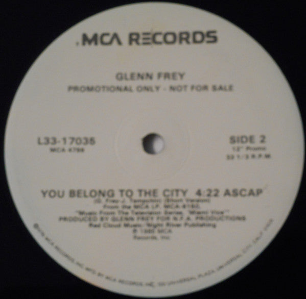 Glenn Frey : You Belong To The City (12", Single, Promo)