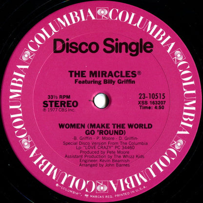 The Miracles Featuring Billy Griffin : Women (Make The World Go 'Round) / Spy For Brotherhood (12", Single)