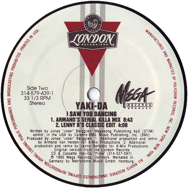 Yaki-Da : I Saw You Dancing (12")
