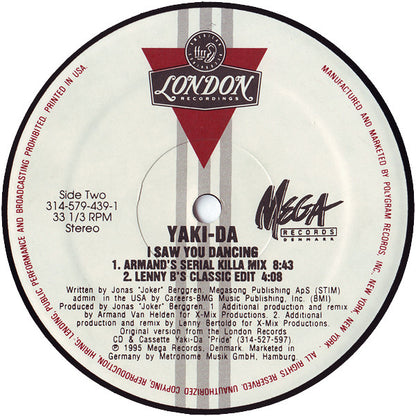 Yaki-Da : I Saw You Dancing (12")