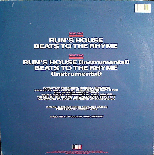 Run-D.M.C.* : Run's House / Beats To The Rhyme (12", Single)