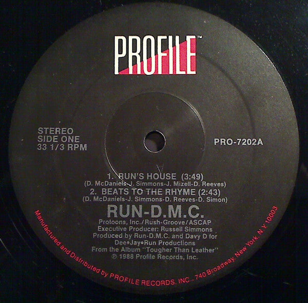 Run-D.M.C.* : Run's House / Beats To The Rhyme (12", Single)