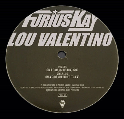 Furius Kay & Lou Valentino : On A Ride (12")