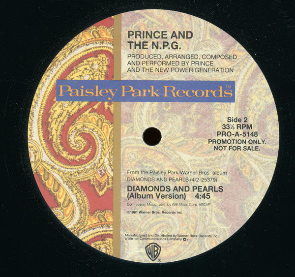 Prince And The N.P.G.* : Diamonds And Pearls (12", Single, Promo)