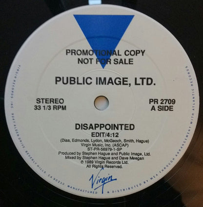 Public Image Ltd.* : Disappointed (12", Single, Promo)