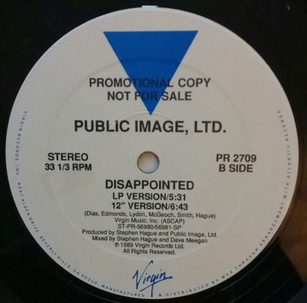 Public Image Ltd.* : Disappointed (12", Single, Promo)