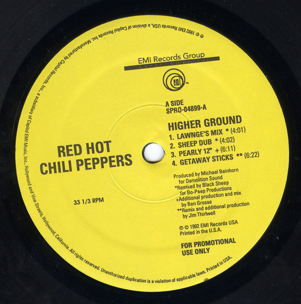 Red Hot Chili Peppers : Higher Ground / If You Want Me To Stay (12", Promo)