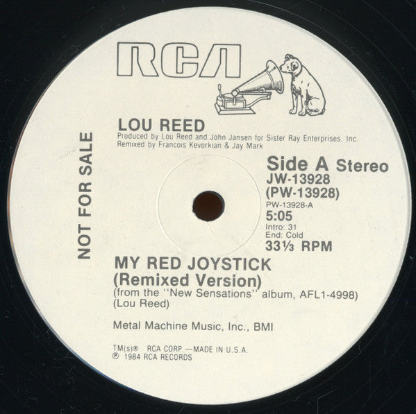 Lou Reed : My Red Joystick (12", Promo)