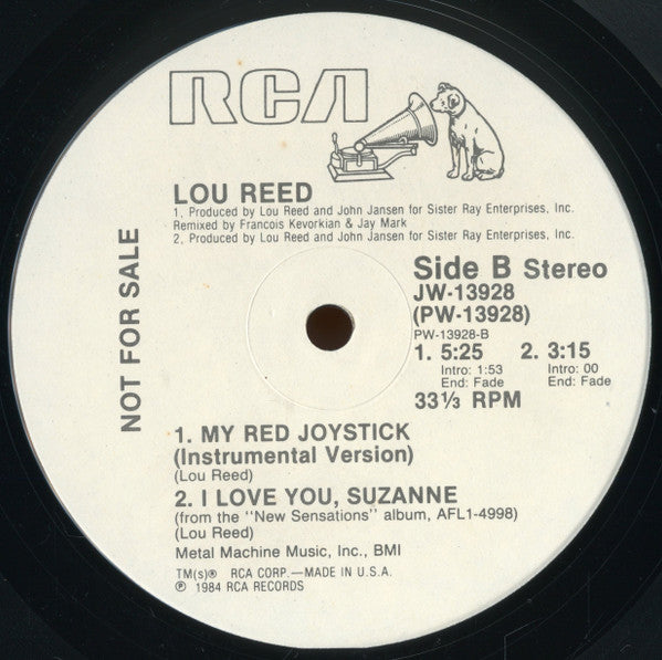 Lou Reed : My Red Joystick (12", Promo)