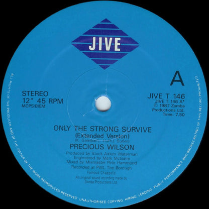 Precious Wilson : Only The Strong Survive (12", Single)