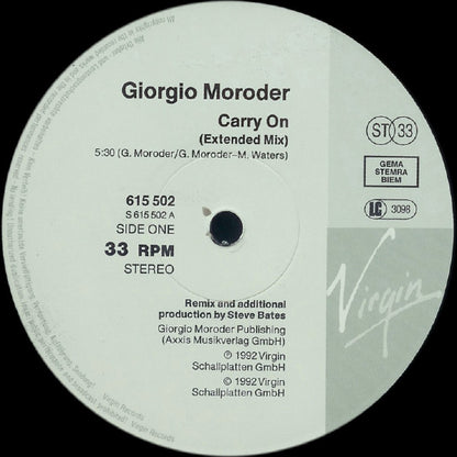 Giorgio Moroder Featuring Donna Summer : Carry On (12", Single)