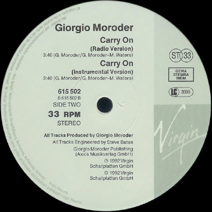 Giorgio Moroder Featuring Donna Summer : Carry On (12", Single)