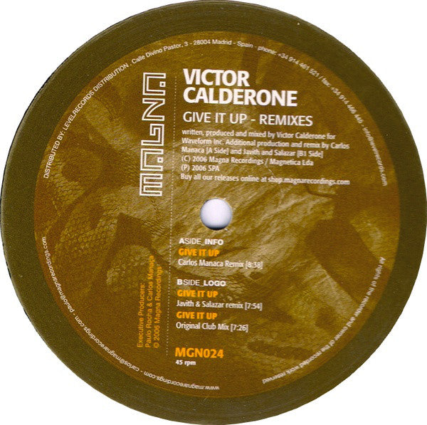Victor Calderone : Give It Up (12")