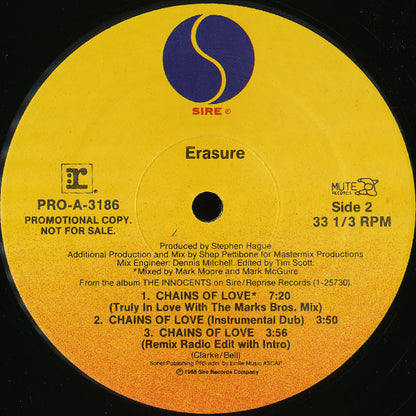 Erasure : Chains Of Love (12", Promo, All)
