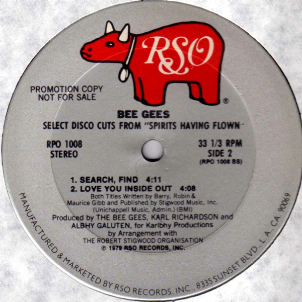 Bee Gees : Select Disco Cuts From "Spirits Having Flown" (12", Promo)