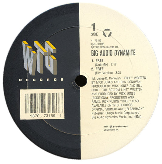 Big Audio Dynamite : Free (12", Single)