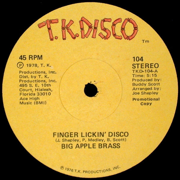 Big Apple Brass : Finger Lickin' Disco (12", Promo)