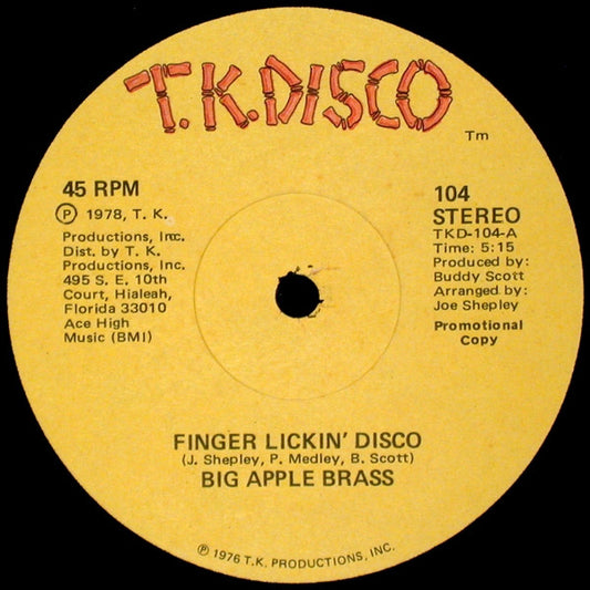 Big Apple Brass : Finger Lickin' Disco (12", Promo)