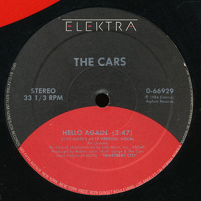 The Cars : Hello Again (12", Single)