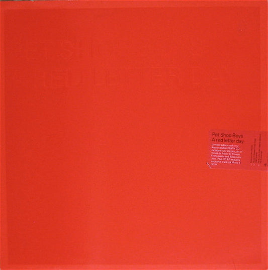 Pet Shop Boys : A Red Letter Day (12", Single, Ltd, Red)