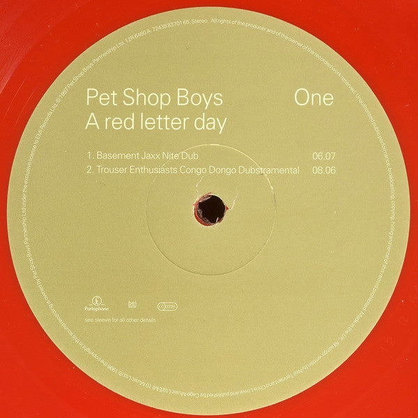 Pet Shop Boys : A Red Letter Day (12", Single, Ltd, Red)