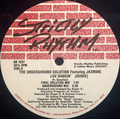 The Underground Solution* Featuring Jasmine : Luv Dancin' (Remix) (12")