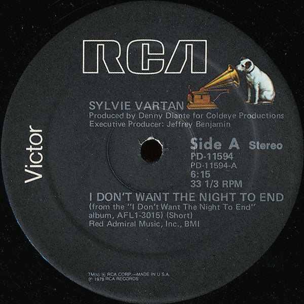 Sylvie Vartan : I Don't Want The Night To End (12")