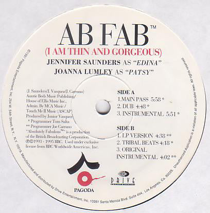 Junior Vasquez : Ab Fab (I Am Thin And Gorgeous) (12")