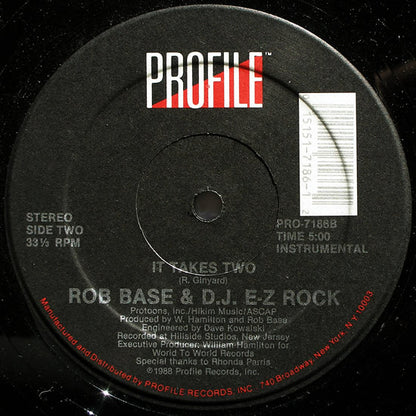 Rob Base & D.J. E-Z Rock* : It Takes Two (12", Single, HRM)