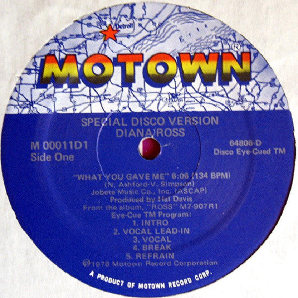 Diana Ross / Bonnie Pointer : What You Gave Me / Free Me From My Freedom (12")
