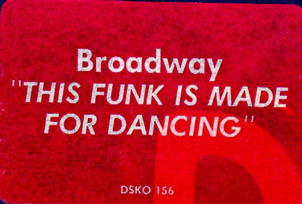 Broadway (5) : This Funk Is Made For Dancing (12", Promo)
