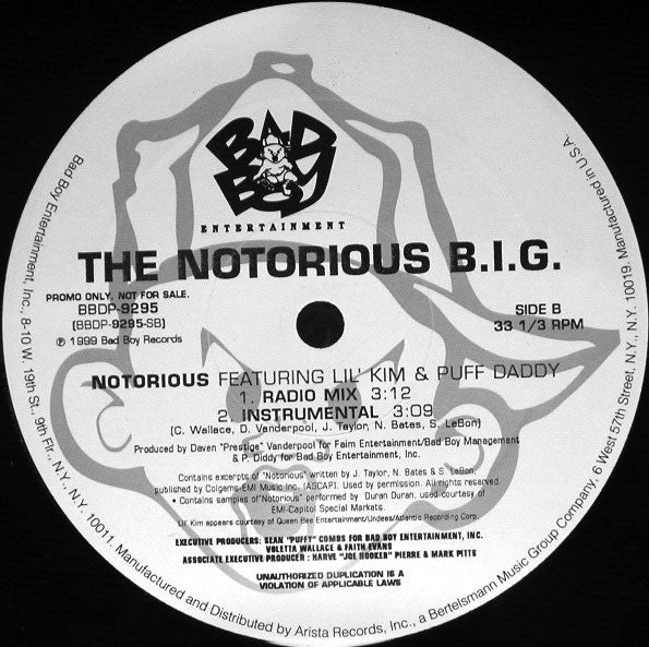The Notorious B.I.G.* : Notorious (12", Promo)